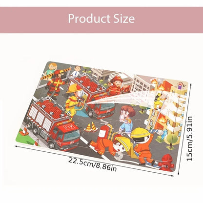 30 Pieces Wooden Jigsaw Puzzle Kids Cartoon Animal Puzzles Toys