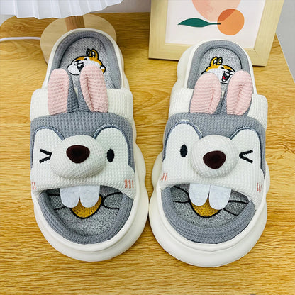 Cute Cartoon Lovely Animals Bedroom Cotton Home Indoor Thick Sole Slippers