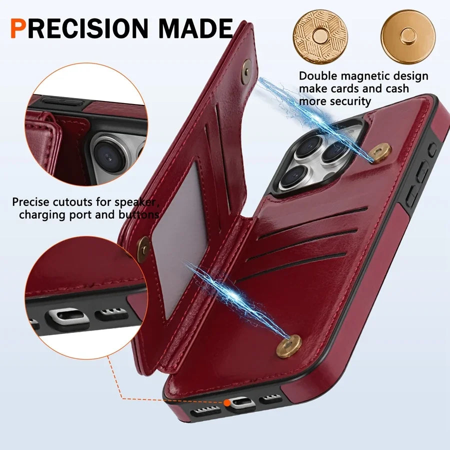 Wallet Layer Protect Magnetic Flip Leather Case Cover