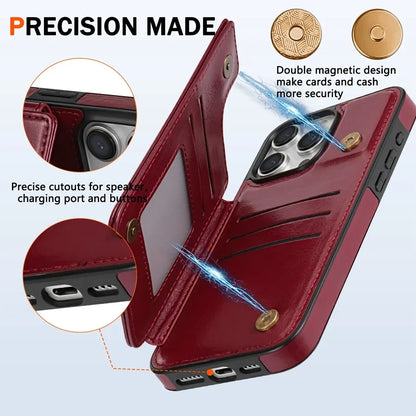 Wallet Layer Protect Magnetic Flip Leather Case Cover