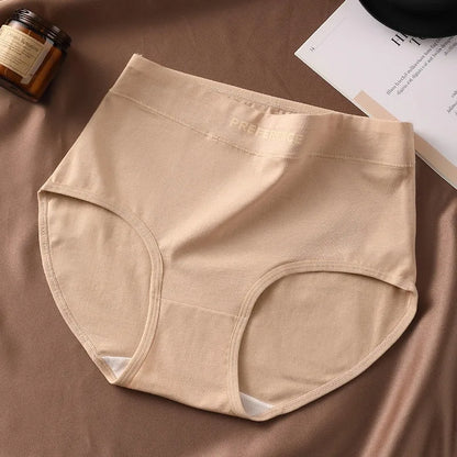 4Pcs/Set High-Waist Cotton Plus Size Lingerie