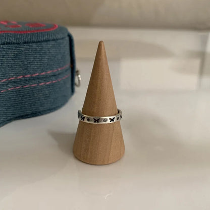 925 Sterling Silver Retro Geometric Asymmetric Rings