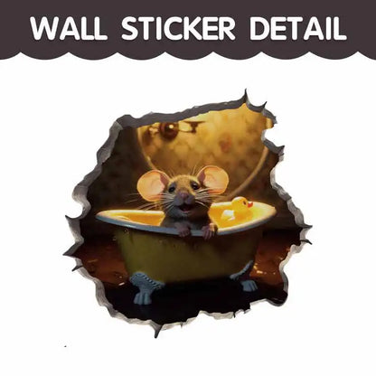 Cartoon Cute Little Mouse Hole Wall Stickers