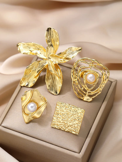 DANA 4 Pcs Chunky  Ring Set