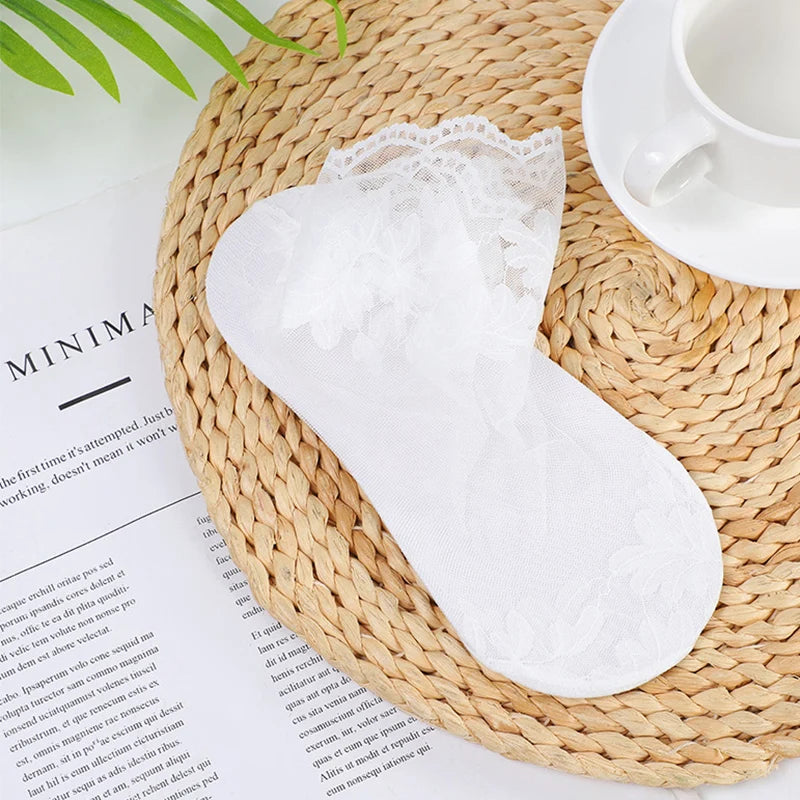 Calcetines cortos transparentes, finos, antideslizantes e invisibles estilo Lolita
