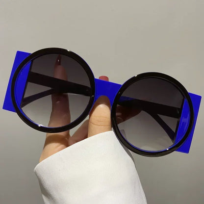 Round Double Color Beach Retro Trend Sunglasses