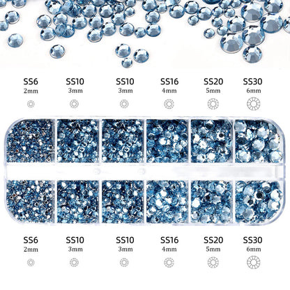 2400pcs+ Shiny Clear Crystal Gems Nail Rhinestones
