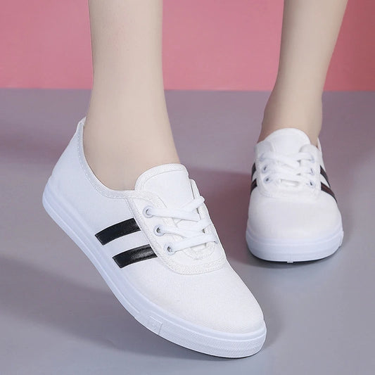 Classic round toe canvas comfortable street lace-up Sneakers