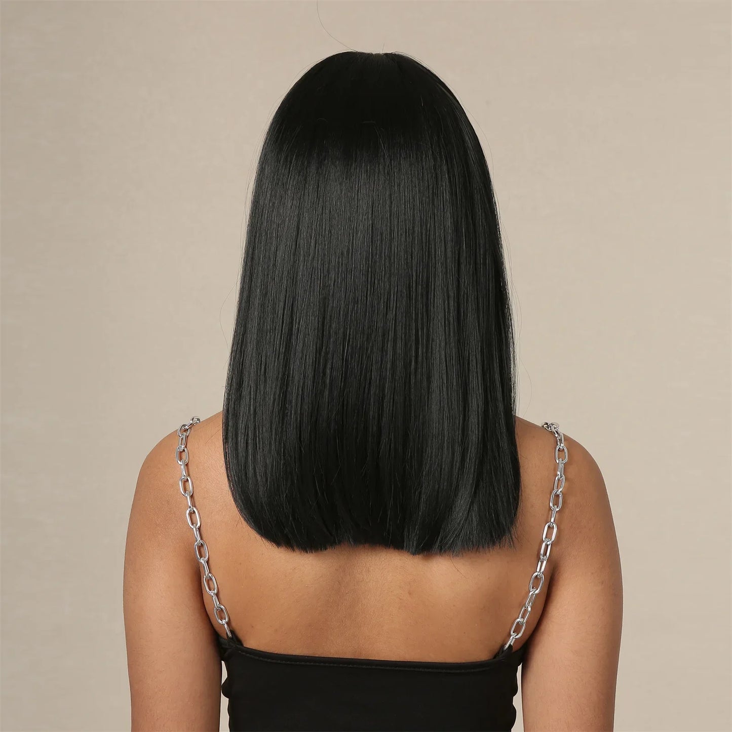 Straight Black Bob Synthetic Wig
