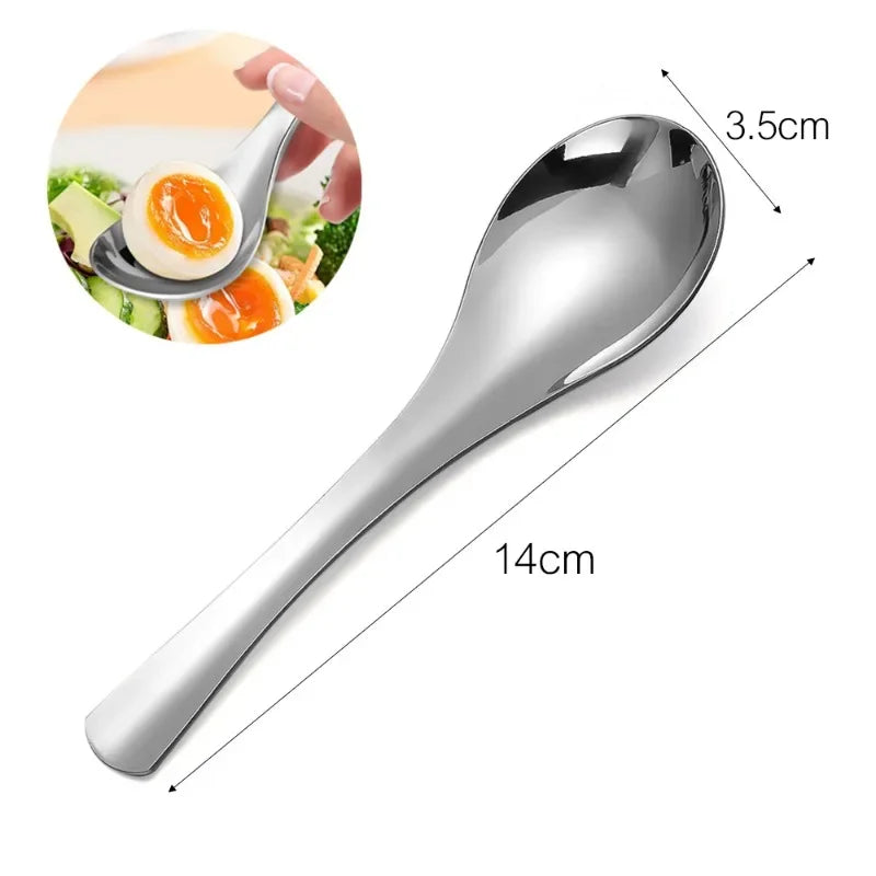6/1Pcs Stainless Steel Spoon Thicken Soup Spoons