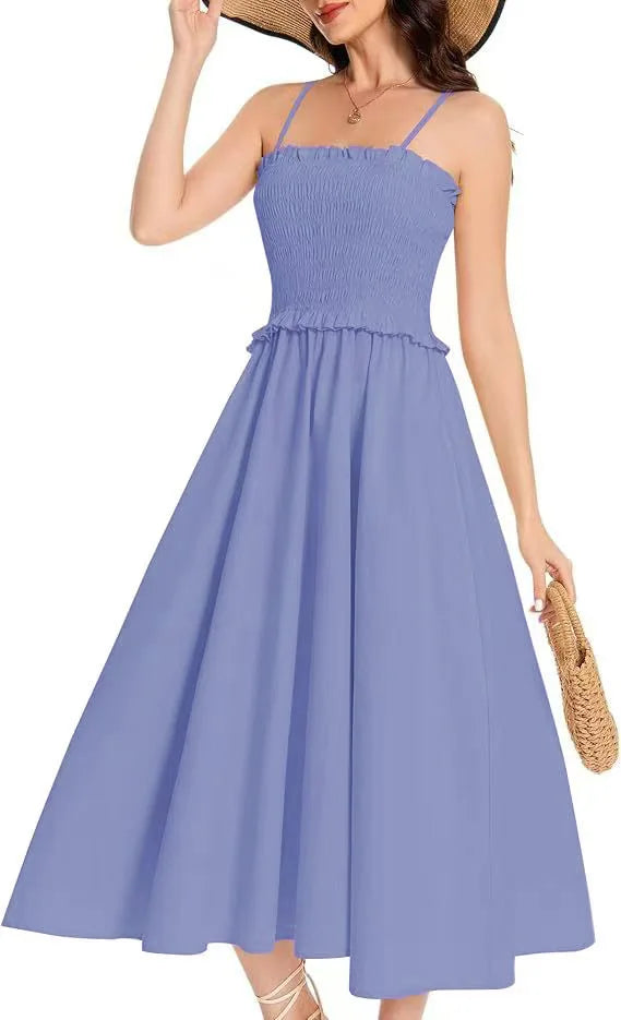 French Holiday Style Elegant Strap Cross-Border Dress