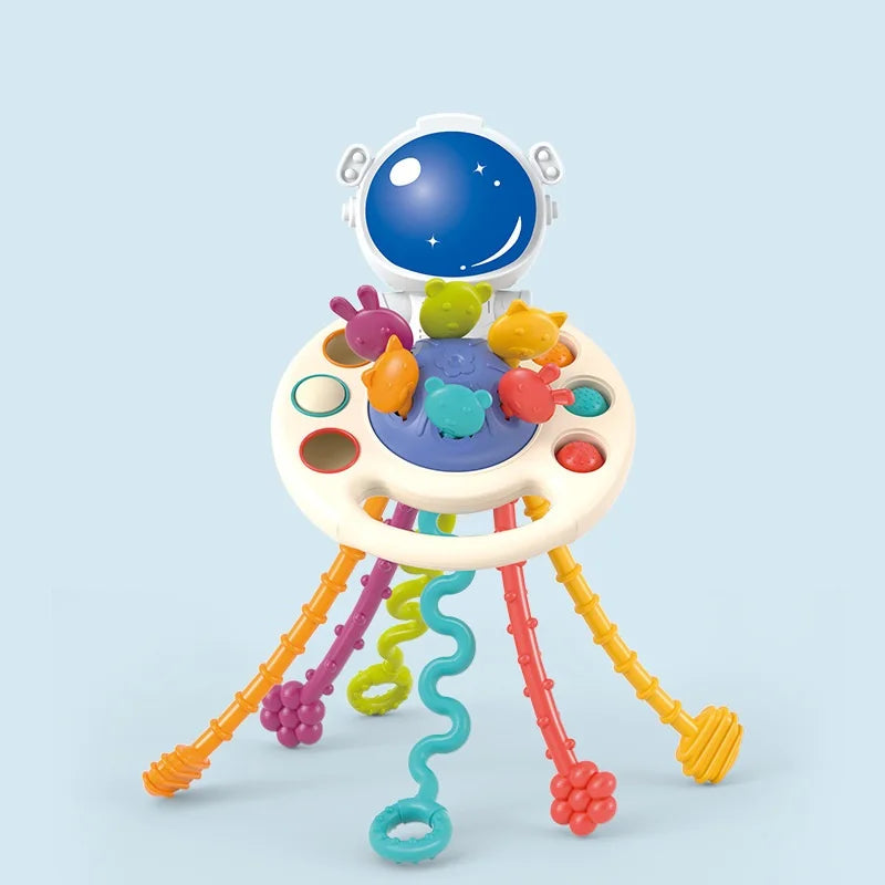 Activity Development Pull String Silicone Teething Rattle Educational Learning Toy