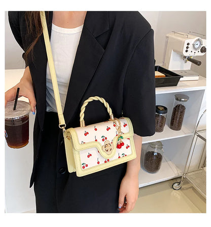 Sweet Cherry Square Chains Crossbody Bags