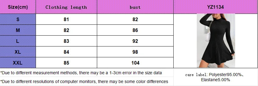 Vestido ajustado de manga larga con cuello alto y cintura media