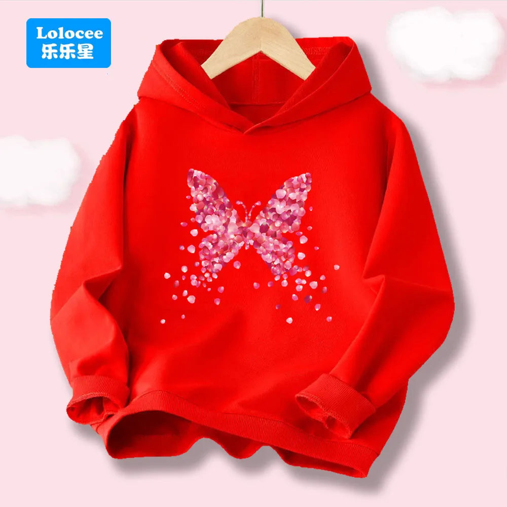 Petal Butterfly Spring Autumn Soft Cotton Hoodies