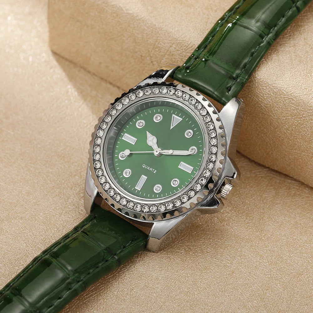 DANA Diamond Quartz Green Leather