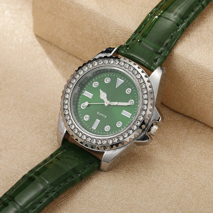 DANA Diamond Quartz Green Leather