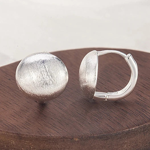 925 Sterling Silver Frosting Hoop Earrings