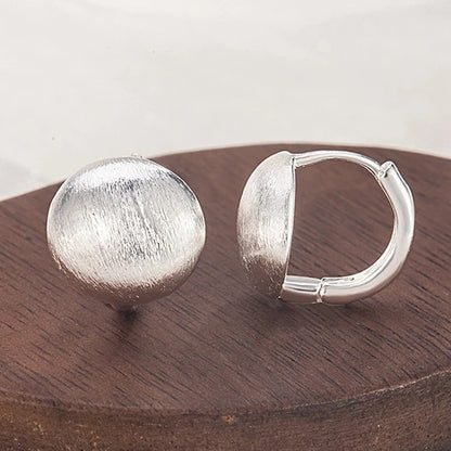 925 Sterling Silver Frosting Hoop Earrings