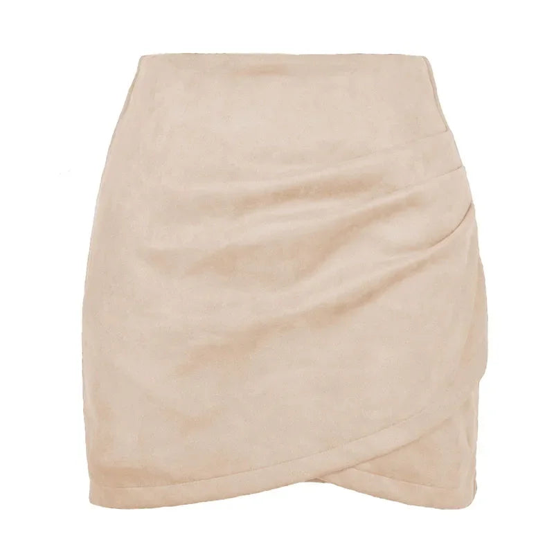 Sexy Slim Fit Suede Mini Skirt