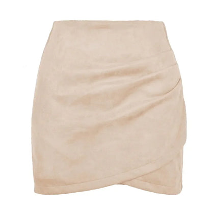 Sexy Slim Fit Suede Mini Skirt