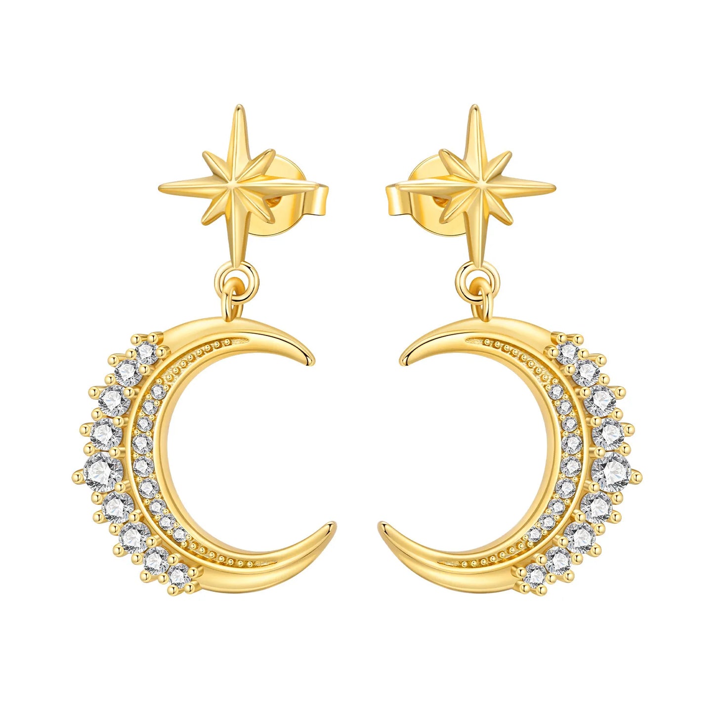 S925 Sterling Silver Zircon 18K Gold Lining Vintage Hoop Earrings
