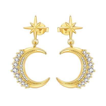 S925 Sterling Silver Zircon 18K Gold Lining Vintage Hoop Earrings