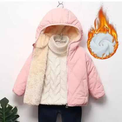 Thick Down Cotton Winter Plus Velvet Warm Jackets 2-6 Year