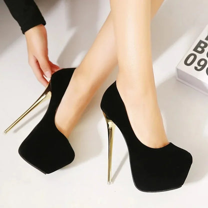 High Heels Pumps Flock Sandals
