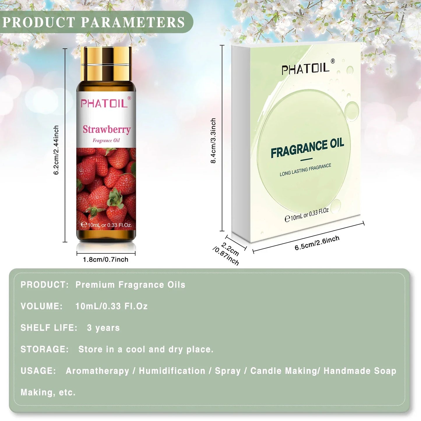 PHATOIL 1/3/9pcs 10ml Sweet Fruit Fragrance Oil