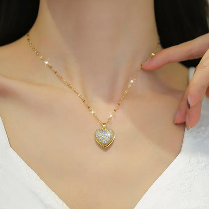 Heart Butterfly Stainless Steel Pendant Necklaces Jewelry