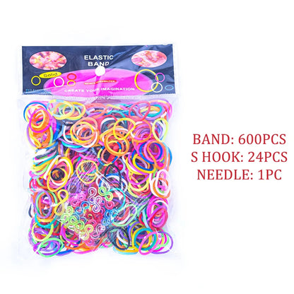 600pcs/lot Colorful Loom Rubber Wristbands Making Kit