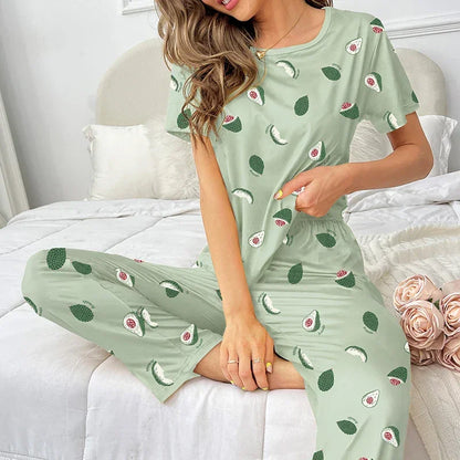 Cartoon Print Pajama Sleepwear Set