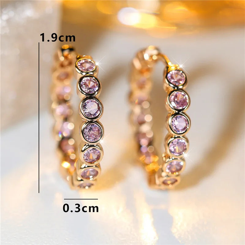 Small Black Round Zircon Stone Earrings