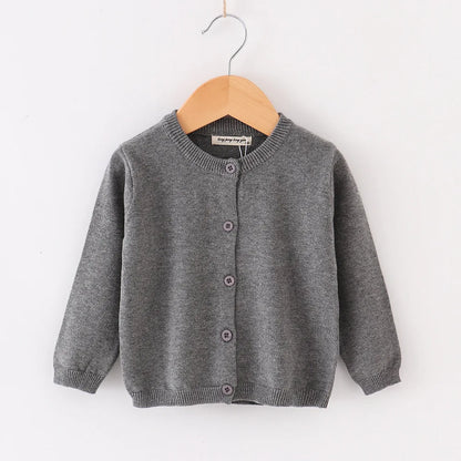 Autumn Baby Cardigan Solid Open Stitch Soft Coats Toddler Knit Jackets
