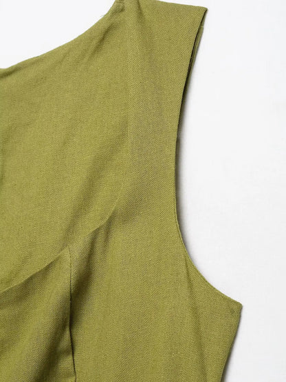 Square Collar Sleeveless Dress