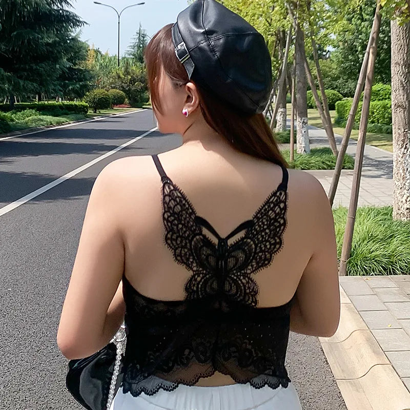 1pcs Lace Strap Vests Sexy Tank Top Girl Large Size Sleeveless Top