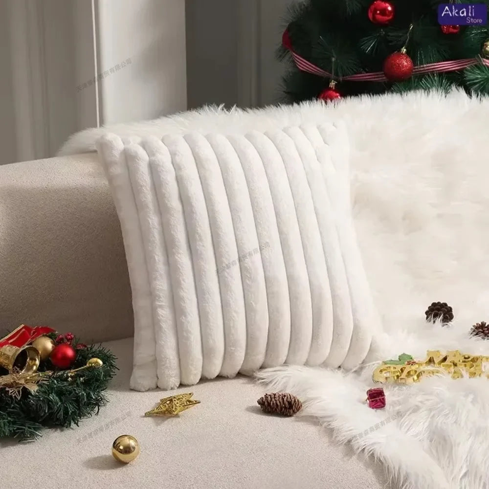 Faux Rabbit Fur Cushion Cover Plush Pillow Cover