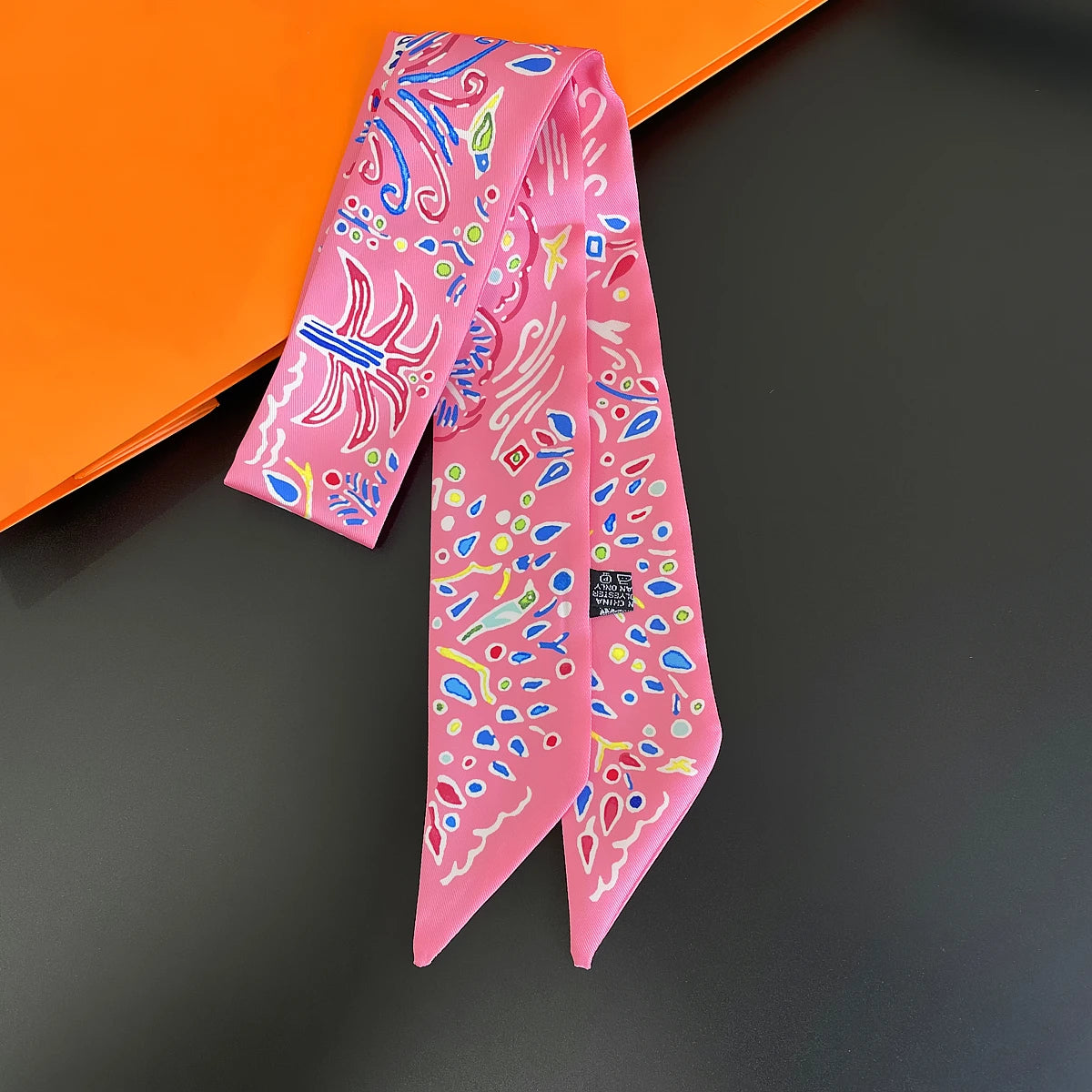 Zebra In Flowers Scarf Luxury Silk Scarf Hair Headband Foulard Skinny Scarves