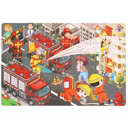 30 Pieces Wooden Jigsaw Puzzle Kids Cartoon Animal Puzzles Toys