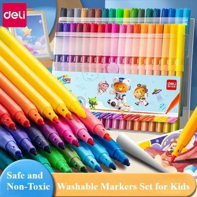 Washable Markers Set for Kids 12/24/36/48 Art Colors Drawing Pen
