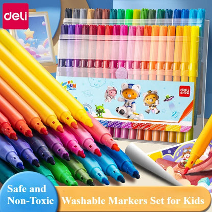 Washable Markers Set for Kids 12/24/36/48 Art Colors Drawing Pen