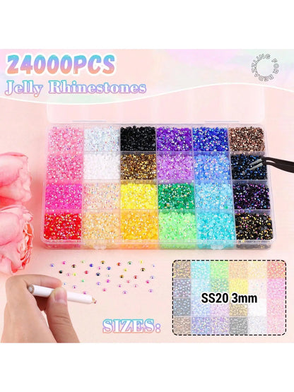 28 grid 3/4/5mm mixed color Jelly/resin drill rhinestone se