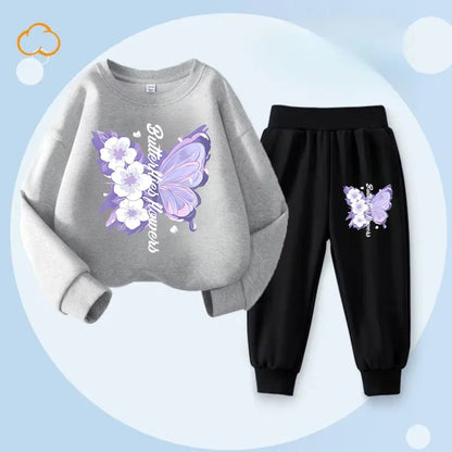 Spring Long Sleeved Top Long Pants Two Piece Sets