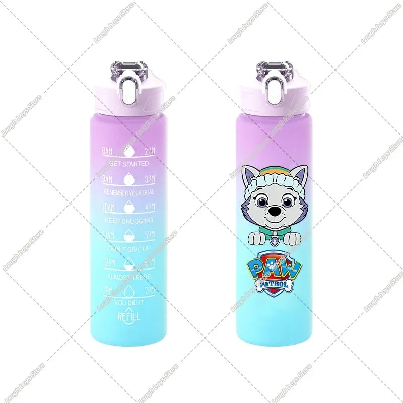 750ML PAW Patrols Gradient Color Water Cup Cartoon Print Drinking Bottle