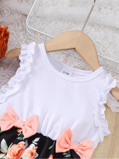 Baby Girl Floral Print Sleeveless Toddler  Dress