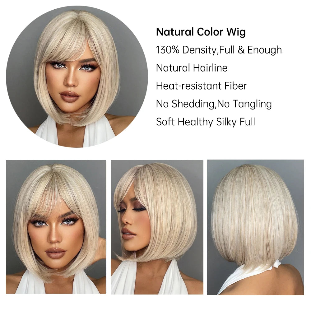 White Blonde Gray Synthetic Wigs