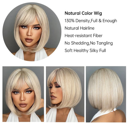 White Blonde Gray Synthetic Wigs