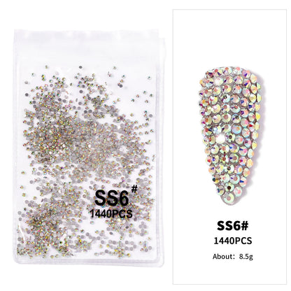 12Gird 3D Glass AB Crystal Nail Art Rhinestones Kit