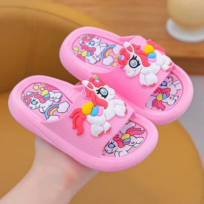 Girls Slippers Soft Bottom Anti-Slip Cute Unicorn Bathing